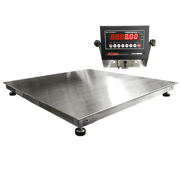 TUFNER TMSS-1044 | SMOOTH STAINLESS STEEL 4' x 4' FLOOR SCALE WITH LCD INDICATOR | 10000 LBS X 2 LBS | NTEP CLASS III